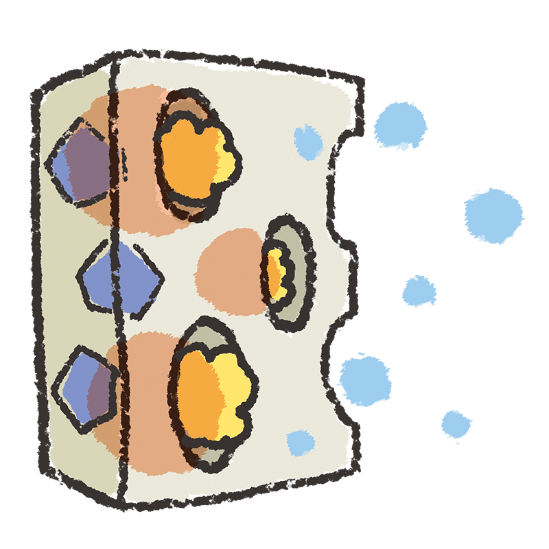 多孔質構造のイラスト