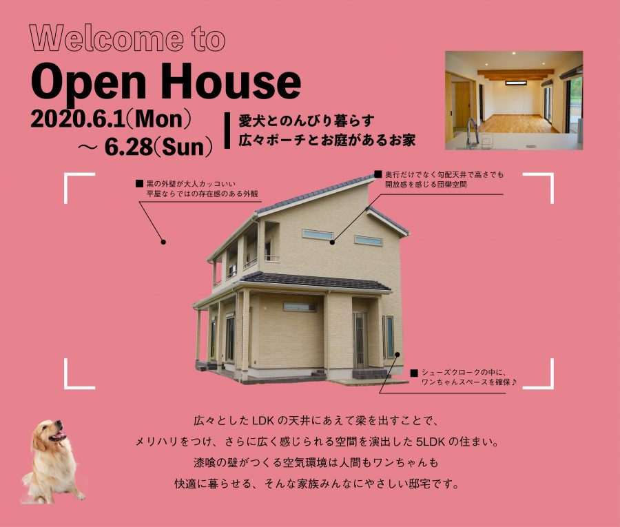 【完成見学会＠加西市】ゴールデンレトリーバーと暮らす広々ポーチのお家